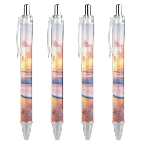 Lrtyuasq Schöner Kugelschreiber mit Sonnenuntergang über dem Ozean, stilvoller einziehbarer Kugelschreiber, 0,5 mm, feine Rolle, schwarze Tinte für Tagebuch-Stifte Lrtyuasq Schöner Kugelschreiber mit Sonnenuntergang über dem Ozean, stilvoller einziehbarer Kugelschreiber, 0,5 mm, feine Rolle, schwarze Tinte für Tagebuch-Stifte von Lrtyuasq
