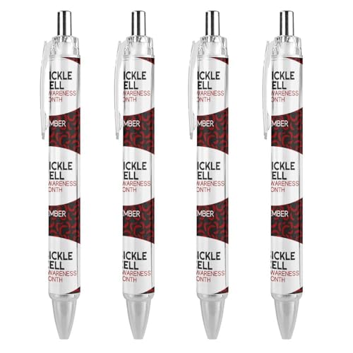 Lrtyuasq Sickle Cell Awareness Month Retractable Kugelschreiber Schreiben Kugelschreiber Schwarze Tinte Kugelschreiber Geschenke für Studenten Büro Schreibwaren von Lrtyuasq