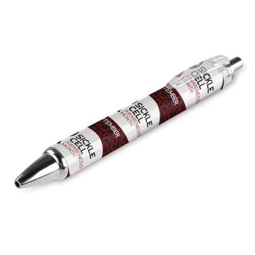 Lrtyuasq Sickle Cell Awareness Month Retractable Kugelschreiber Schreiben Kugelschreiber Schwarze Tinte Kugelschreiber Geschenke für Studenten Büro Schreibwaren von Lrtyuasq