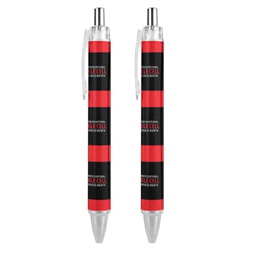Lrtyuasq Sickle Cell Awareness Month Retractable Kugelschreiber Schreiben Kugelschreiber Schwarze Tinte Kugelschreiber Geschenke für Studenten Büro Schreibwaren von Lrtyuasq