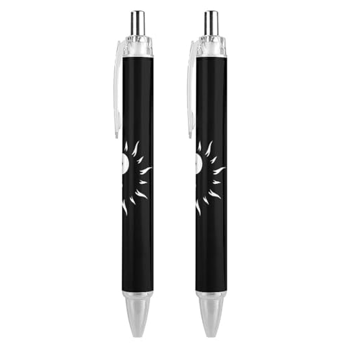 Lrtyuasq The Sun Yin Yang Lustiger einziehbarer Kugelschreiber, 0,5 mm, Kugelschreiber, Arbeitsstifte, Geschenke für Offizier, Unisex von Lrtyuasq