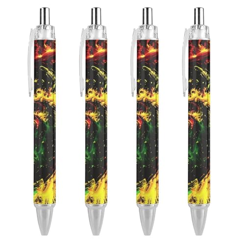 Lrtyuasq Tie Dye Rasta Web Roller Pens Black Kugelschreiber Retractable Journaling Pen Work Pens for Office Supplies von Lrtyuasq