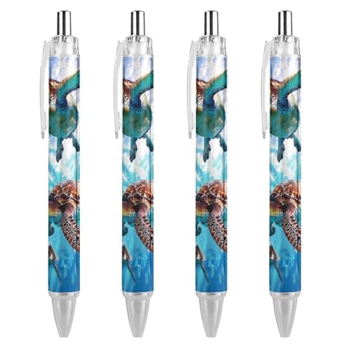 Lrtyuasq Turtle Roller Pens Black Kugelschreiber Retractable Journaling Pen Work Pens for Office Supplies von Lrtyuasq