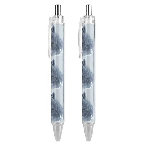 Lrtyuasq Weißer Schneewolf mit blauen Augen, einziehbarer Kugelschreiber, 0,5 mm Kugelschreiber, glattes Schreiben und weicher Griff, für Büro-Schreibtischbedarf Lrtyuasq Weißer Schneewolf mit blauen Augen, einziehbarer Kugelschreiber, 0,5 mm Kugelschreiber, glattes Schreiben und weicher Griff, für Büro-Schreibtischbedarf von Lrtyuasq