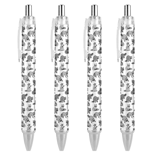 Raccoon Life lustiger einziehbarer Kugelschreiber, 0,5 mm, Kugelschreiber, Arbeitsstifte, Geschenke für Offizier, Unisex von Lrtyuasq