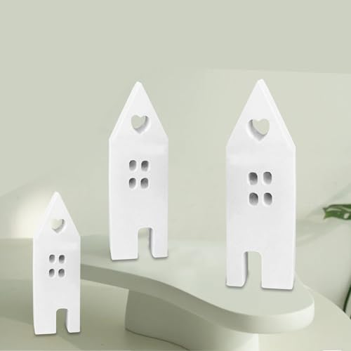 Silikonformen Kerzenhalter 3D Leuchtturm Haus Kerzenformen, DIY Silikonformen Epoxidharz Form, Silikon Kerzenform Silikon für Weihnachten Handwerk Ornamente (3PC) von Lrxinki