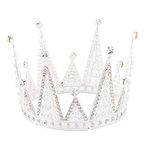 Lsaardth Mini Crown Cake Topper, Silver Crown Geburtstag Königin und Prinzessin Krone Strasssteine ​​Krone Tiaras Kronen für Frauen und Mädchen Kuchendekoration von Lsaardth
