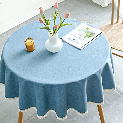 Lsimeru Elegant Tischdecke Abwaschbar Rund 120 Blau Einfarbig Landhaus Tischtuch Tischdecken Wasserabweisend Waschbar Outdoor Gartentischdecke Tischwäsche Tischdekoration mit Häkelborte Lsimeru Elegant Tischdecke Abwaschbar Rund 120 Blau Einfarbig Landhaus Tischtuch Tischdecken Wasserabweisend Waschbar Outdoor Gartentischdecke Tischwäsche Tischdekoration mit Häkelborte von Lsimeru