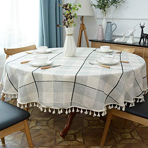 Lsimeru Landhaus Tischdecke Abwaschbar Rund 160cm Baumwolle und Leinen Gartentisch Tischtuch Outdoor Gitter Muster Waschbar Tafeldecke Tischdekoration Lsimeru Landhaus Tischdecke Abwaschbar Rund 160cm Baumwolle und Leinen Gartentisch Tischtuch Outdoor Gitter Muster Waschbar Tafeldecke Tischdekoration von Lsimeru
