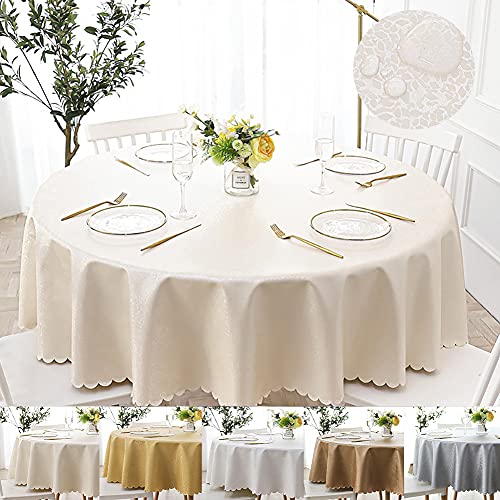Lsimeru PVC Tischdecke Wasserdicht Abwaschbar Rund 200cm Garten Draußen Tischtuch Schmutzabweisend Lotus Effekt Tischdekoration Tafeltuch Kochfest mit Blumen Beige Lsimeru PVC Tischdecke Wasserdicht Abwaschbar Rund 200cm Garten Draußen Tischtuch Schmutzabweisend Lotus Effekt Tischdekoration Tafeltuch Kochfest mit Blumen Beige von Lsimeru