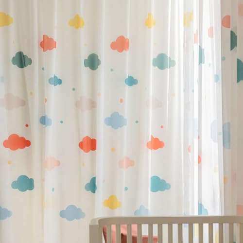 Lsimeru Regenbogen Wolken Vorhang Transparent Kinderzimmer Mädchen Ösen 2 Stück Gardinen Durchlässig Ösenschal Ösenvorhang für Schlafzimmer Wohnzimmer Lsimeru Regenbogen Wolken Vorhang Transparent Kinderzimmer Mädchen Ösen 2 Stück Gardinen Durchlässig Ösenschal Ösenvorhang für Schlafzimmer Wohnzimmer von Lsimeru