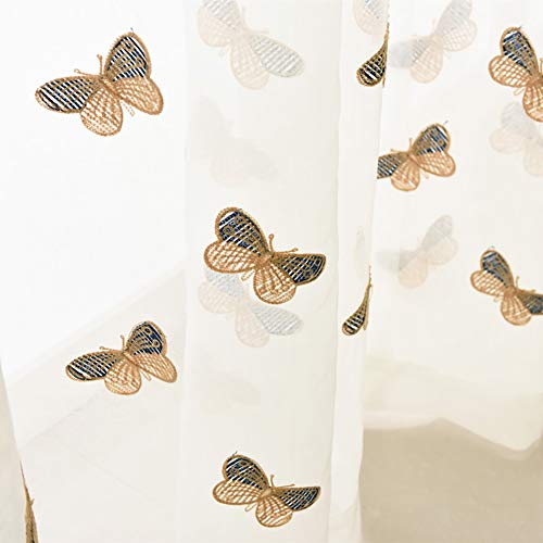 Lsimeru Schmetterling Gardinen Transparent Kinderzimmer Mädchen 140x175 Lang Prinzessin Voile Vorhänge Durchsichtig Stickerei Kinder Mädchenzimmer 2 Stücke Lsimeru Schmetterling Gardinen Transparent Kinderzimmer Mädchen 140x175 Lang Prinzessin Voile Vorhänge Durchsichtig Stickerei Kinder Mädchenzimmer 2 Stücke von Lsimeru
