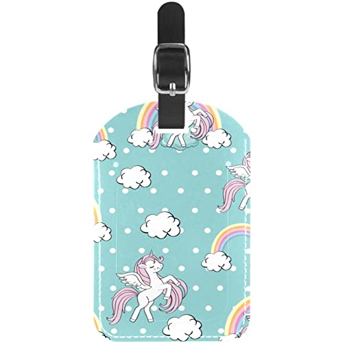 Reisetaschen-Etiketten aus PU-Leder, Regenbogen-Wolken, Pferdekoffer-Etiketten, personalisiertes Design Reisetaschen-Etiketten aus PU-Leder, Regenbogen-Wolken, Pferdekoffer-Etiketten, personalisiertes Design von Lsjuee