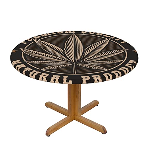 Runde, passgenaue Tischdecke, 101,6–111,8 cm, elastische Kante, Tischdecke für Küche, Esszimmer, Party, Heimdekoration – Cann-Abis, Blatt-Abzeichen, Vintage Runde, passgenaue Tischdecke, 101,6–111,8 cm, elastische Kante, Tischdecke für Küche, Esszimmer, Party, Heimdekoration – Cann-Abis, Blatt-Abzeichen, Vintage von Lsjuee