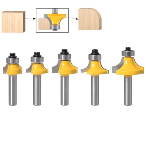 5 Stück Abrundfräser 8mm Schaft,Winkel Fasefräser Standard for Wood,Schaftfräser Fräser Rundkante,Runde über Fräser Bits-Radius 3.17/4.76/6.35/7.96/9.52,für Holzbeschnitt Zimmerei Fasen 5 Stück Abrundfräser 8mm Schaft,Winkel Fasefräser Standard for Wood,Schaftfräser Fräser Rundkante,Runde über Fräser Bits-Radius 3.17/4.76/6.35/7.96/9.52,für Holzbeschnitt Zimmerei Fasen von Lsydgn