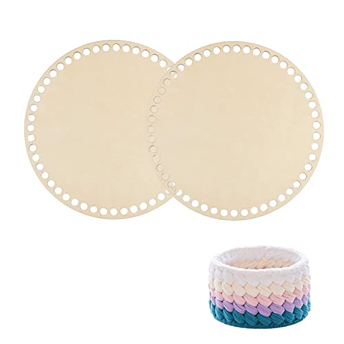 Lsydgn 2 Tabletten Korbboden Häkeln Rund 15cm（5.9inch）Körbe Blank Holzboden Zum Häkeln für Heimwerker Korbflechtzubehör Aufbewahrung, Basteln, Heimdekoration von Lsydgn