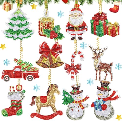 12 Stück Diamond Painting Weihnachten Anhänger, 5D DIY Schlüsselanhänger, Diamant Painting, Weihnachten Schlüsselring für Geschenkidee 12 Stück Diamond Painting Weihnachten Anhänger, 5D DIY Schlüsselanhänger, Diamant Painting, Weihnachten Schlüsselring für Geschenkidee von Ltsbaed