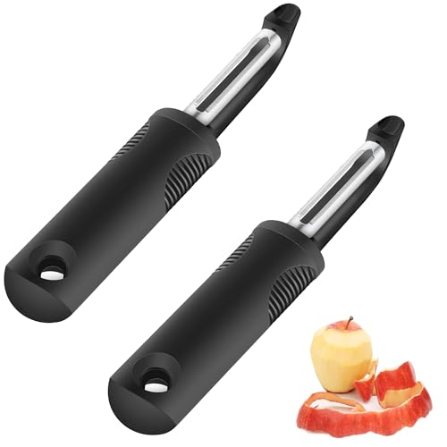 2 Stück Sparschäler Gemüseschäler Kartoffelschäler, Edelstahl Teilmattiert Sparschäler, Universal Schäler mit Edelstahl Blade, Ergonomischer Silikongrif, für Gemüse, Karotten, Obst 2 Stück Sparschäler Gemüseschäler Kartoffelschäler, Edelstahl Teilmattiert Sparschäler, Universal Schäler mit Edelstahl Blade, Ergonomischer Silikongrif, für Gemüse, Karotten, Obst von Ltsbaed