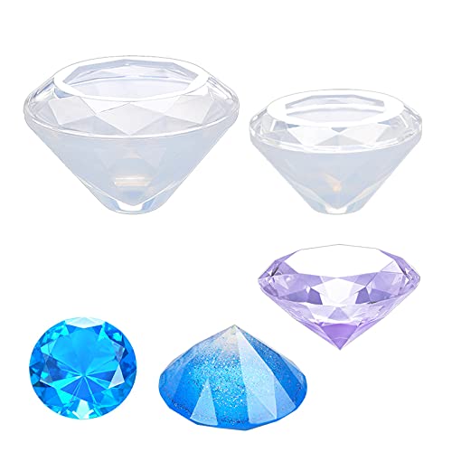 Ltsbaed Diamant Silikonformen Gießformen Resin Mold Diamant Geometrisch Kuchenform Schokoladenform un Diamant zum Dessert Mousses Seifenformen Eiswürfelform für Kuchen Fondant Seife Hochzeit 2 Stück von Ltsbaed