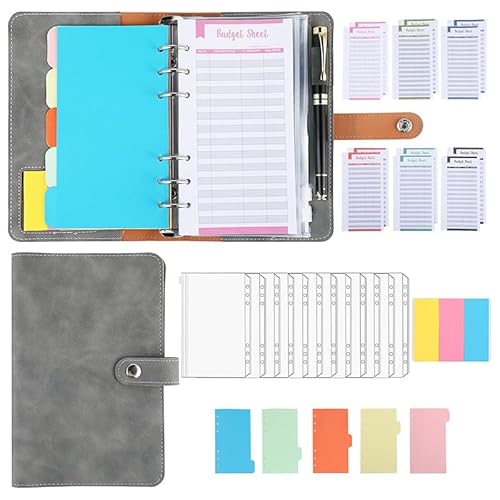 A6 Leder Budget Ordner mit Budget Blatt, Aufbewahrungstasche, Trennwand und Haftnotizen für Finanzplanung und Management, geeignet für Reisearbeit und Organisatoren, Geschenke für Mädchen und Jungen A6 Leder Budget Ordner mit Budget Blatt, Aufbewahrungstasche, Trennwand und Haftnotizen für Finanzplanung und Management, geeignet für Reisearbeit und Organisatoren, Geschenke für Mädchen und Jungen von Ltstor