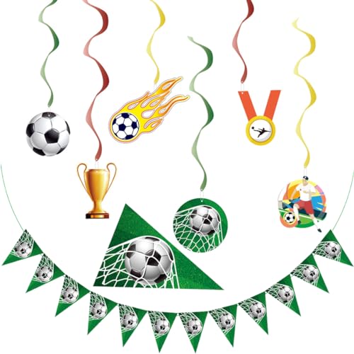 LuLiyLdJ 7 Stück Fußball Banner Deko Geburtstag, Fußball-deko für Fußball Party, Fußball-Thema Party Supplies, Fußball-Flaggen Wimpel Banner Fußball Ball Girlanden LuLiyLdJ 7 Stück Fußball Banner Deko Geburtstag, Fußball-deko für Fußball Party, Fußball-Thema Party Supplies, Fußball-Flaggen Wimpel Banner Fußball Ball Girlanden von LuLiyLdJ