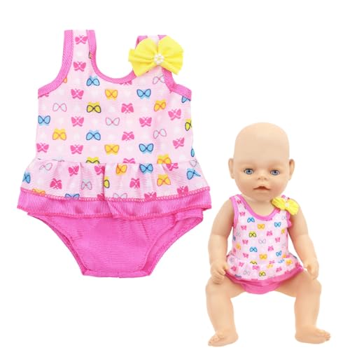 LuLiyLdJ Puppenzubehör, Kleidung 43 cm, Badeanzug mit Schleife, Set für Puppen, für 43 cm Puppen, 1 Stück von LuLiyLdJ