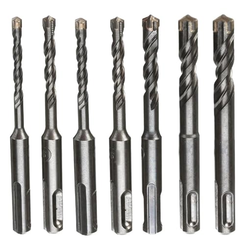 Bohrhammer-Rotationsbohrer, 7 Stück, SDS Plus, Hartmetall-Schlagbohrer, 4-12 mm x 110 mm Bohrhammer-Rotationsbohrer, 7 Stück, SDS Plus, Hartmetall-Schlagbohrer, 4-12 mm x 110 mm von LuMOUzhou