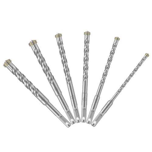 Bohrhammerbohrer SDS Plus (6 Stück), 6-16 mm x 160 mm Hartmetall-Rundschaft für Mauerwerk und Beton von LuMOUzhou