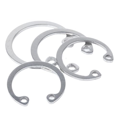 C-förmige Klemmen aus Kohlenstoffstahl Außenring 10 Stück 304 Edelstahl C-Typ Elastischer Ring Sicherungsring Silber M8-M30(M20) von LuMOUzhou