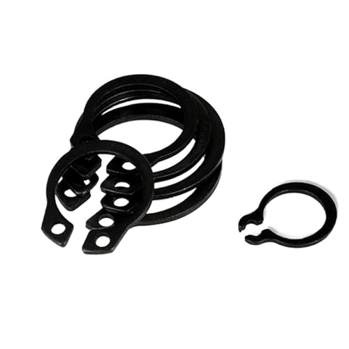 C-förmige Klemmen aus Kohlenstoffstahl Außenring Wellen-C-Typ-Außensicherungsring, Packung mit 10/25/50 Stück, M6 bis M40, mehrfarbig(Black 65mn Steel,M24 10pcs) von LuMOUzhou