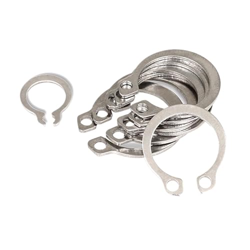 C-förmige Klemmen aus Kohlenstoffstahl Außenring Wellen-C-Typ-Außensicherungsring, Packung mit 10/25/50 Stück, M6 bis M40, mehrfarbig(Stainless Steel,M14 25pcs) von LuMOUzhou