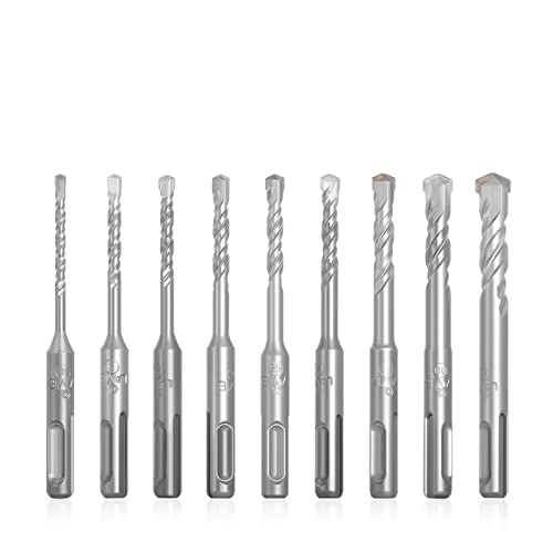 Hammerbohrer-Set mit 9 Bohrern für Bohrhammer SDS-Plus 4-12 mm x 110 mm für Ziegel, Beton und Stein Hammerbohrer-Set mit 9 Bohrern für Bohrhammer SDS-Plus 4-12 mm x 110 mm für Ziegel, Beton und Stein von LuMOUzhou