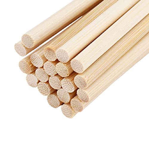 LuMOUzhou 20 Stück runde Bambusdübelstangen, Holzbastelstäbchen for Kunstprojekte und Dekorationen(6x300mm) von LuMOUzhou