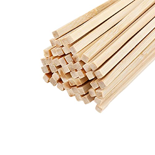 LuMOUzhou 50 Stück Holzdübel Vierkantstäbe Bambusstäbe for Bastelarbeiten und DIY-Modellbau(4x4x300mm) von LuMOUzhou