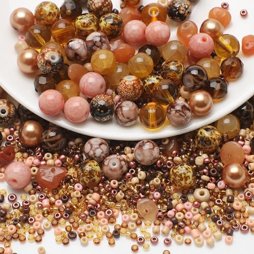Glasperlen zur Schmuckherstellung, Glas-Kristallperlen, inklusive 2–3 mm, 8 mm Perlen für Schmuck, Armbänder, Halsketten, Schlüsselanhänger, Ohrringe, Bastelzubehör, Hellbraun, 400 Stück Glasperlen zur Schmuckherstellung, Glas-Kristallperlen, inklusive 2–3 mm, 8 mm Perlen für Schmuck, Armbänder, Halsketten, Schlüsselanhänger, Ohrringe, Bastelzubehör, Hellbraun, 400 Stück von Lubgitsr