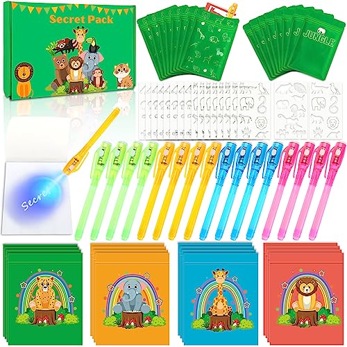 Lubibi UV Stift und Notizbuch,16 set Geheimstift und Notizbuch-Set,Zauberstifte Kinder, Kindergeburtstag Gastgeschenke, Adventskalender Kinder,Partytütenfüller für Jungen& Mädchen von Lubibi