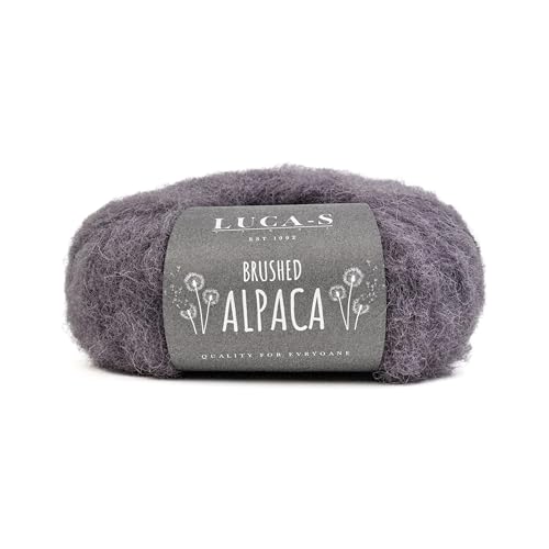 Luca-S Gebürstetes Alpaka-Garn, 2 Knäuel superweiches und flauschiges Aran-Gewicht, 50 g, insgesamt 250 m, 89 % Alpaka/11 % Polyamid von Luca-S Yarns