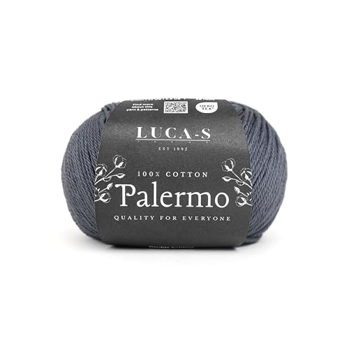 Luca-S Palermo 100% mercerisiertes Baumwollgarn, Öko-Tex-zertifizierte Gizeh-Baumwolle, 50 g (1,8 oz) 125 m (136 Yards) – Strick- und Häkel-Baumwollgarn, strapazierfähige Amigurumi von Luca-S Yarns