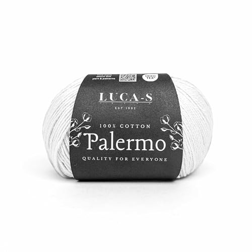 Luca-S Palermo 100% mercerisiertes Baumwollgarn, Öko-Tex-zertifizierte Gizeh-Baumwolle, 50 g (1,8 oz) 125 m (136 Yards) – Strick- und Häkel-Baumwollgarn, strapazierfähige Amigurumi von Luca-S Yarns