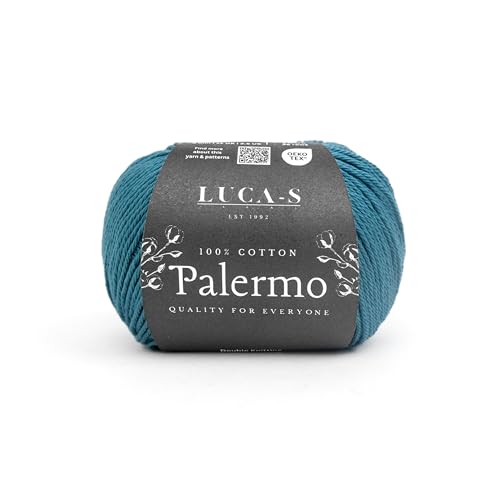 Luca-S Palermo 100% mercerisiertes Baumwollgarn, Öko-Tex-zertifizierte Gizeh-Baumwolle, 50 g (1,8 oz) 125 m (136 Yards) – Strick- und Häkel-Baumwollgarn, strapazierfähige Amigurumi von Luca-S Yarns