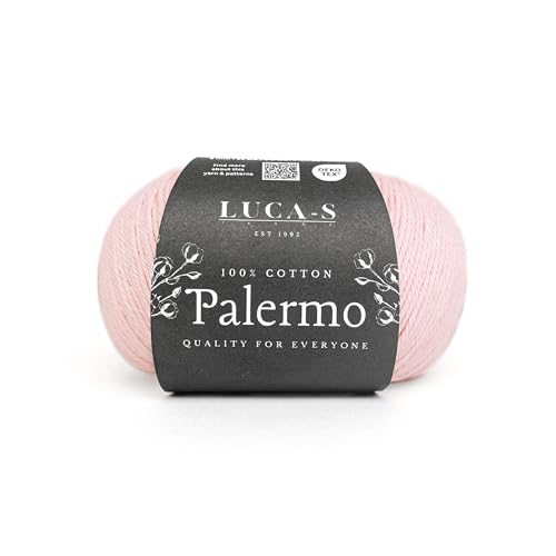 Luca-S Palermo 100% mercerisiertes Baumwollgarn, Öko-Tex-zertifizierte Gizeh-Baumwolle, 50 g (1,8 oz) 125 m (136 Yards) – Strick- und Häkel-Baumwollgarn, strapazierfähige Amigurumi von Luca-S Yarns