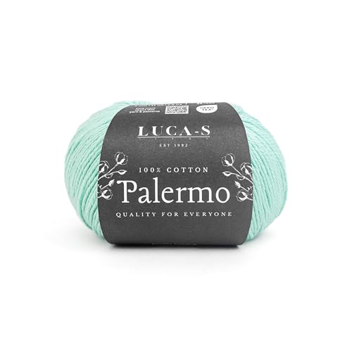 Luca-S Palermo 100% mercerisiertes Baumwollgarn, Öko-Tex-zertifizierte Gizeh-Baumwolle, 50 g (1,8 oz) 125 m (136 Yards) – Strick- und Häkel-Baumwollgarn, strapazierfähige Amigurumi von Luca-S Yarns