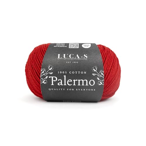 Luca-S Palermo 100% mercerisiertes Baumwollgarn, Öko-Tex-zertifizierte Gizeh-Baumwolle, 50 g (1,8 oz) 125 m (136 Yards) – Strick- und Häkel-Baumwollgarn, strapazierfähige Amigurumi von Luca-S Yarns