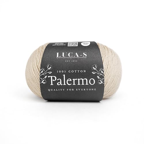 Luca-S Palermo 100 % mercerisiertes Baumwollgarn, Öko-Tex-zertifizierte Gizeh-Baumwolle, 50 g (1,8 oz) 125 m (136 Yards) - Strick- und Häkelgarn, strapazierfähige Amigurumi- & Baby-Projekt-Baumwolle von Luca-S Yarns