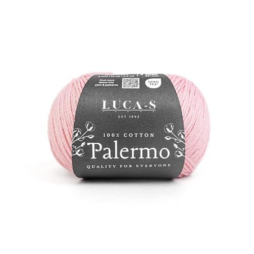 Luca-S Palermo 100 % mercerisiertes Baumwollgarn, Öko-Tex-zertifizierte Gizeh-Baumwolle, 50 g (1,8 oz) 125 m (136 Yards) - Strick- und Häkelgarn, strapazierfähige Amigurumi- & Baby-Projekt-Baumwolle von Luca-S Yarns