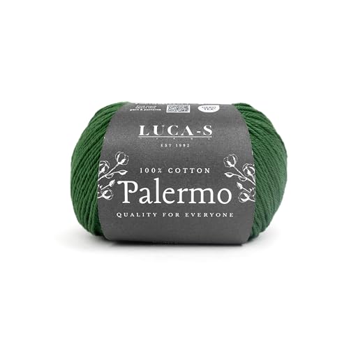 Luca-S Palermo 100 % mercerisiertes Baumwollgarn, Öko-Tex-zertifizierte Gizeh-Baumwolle, 50 g (1,8 oz) 125 m (136 Yards) - Strick- und Häkelgarn, strapazierfähige Amigurumi- & Baby-Projekt-Baumwolle von Luca-S Yarns