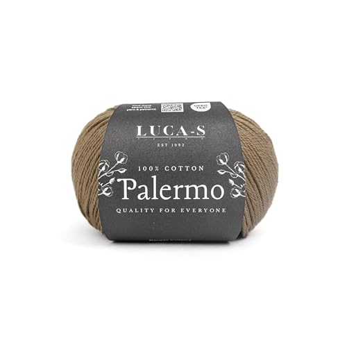 Luca-S Palermo 100 % mercerisiertes Baumwollgarn, Öko-Tex-zertifizierte Gizeh-Baumwolle, 50 g (1,8 oz) 125 m (136 Yards) - Strick- und Häkelgarn, strapazierfähige Amigurumi- & Baby-Projekt-Baumwolle von Luca-S Yarns