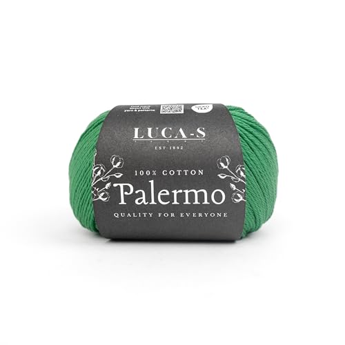 Luca-S Palermo 100 % mercerisiertes Baumwollgarn, Öko-Tex-zertifizierte Gizeh-Baumwolle, 50 g (1,8 oz) 125 m (136 Yards) - Strick- und Häkelgarn, strapazierfähige Amigurumi- & Baby-Projekt-Baumwolle von Luca-S Yarns