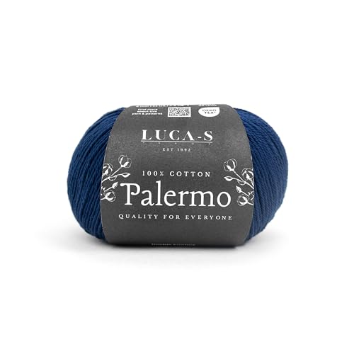 Luca-S Palermo 100 % mercerisiertes Baumwollgarn, Öko-Tex-zertifizierte Gizeh-Baumwolle, 50 g (1,8 oz) 125 m (136 Yards) - Strick- und Häkelgarn, strapazierfähige Amigurumi- & Baby-Projekt-Baumwolle von Luca-S Yarns