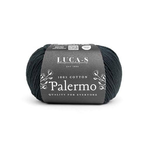 Luca-S Palermo 100 % mercerisiertes Baumwollgarn, Öko-Tex-zertifizierte Gizeh-Baumwolle, 50 g (1,8 oz) 125 m (136 Yards) - Strick- und Häkelgarn, strapazierfähige Amigurumi- & Baby-Projekt-Baumwolle von Luca-S Yarns